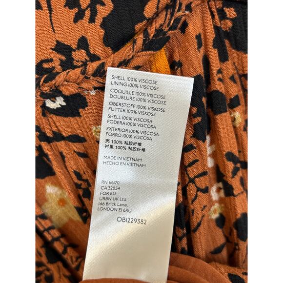 Free People x Revolve Kaley Mini Dress in Copper Combo Floral Mini Dress Sz 6 - Picture 9 of 9